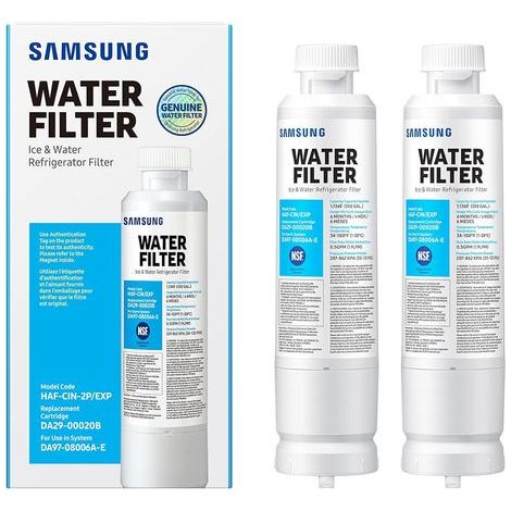 DA29-00020B - Wasserfilter für Samsung Kühlschrankmodelle DA29-00020A/B, HAF-CIN/EXP, RF28HFEDBSR, RF263BEAESR, RF263TEAESG, RF28HDEDBSR, HAF-CIN, RF4287HARS, DA97-08006A (2 Stück) (1/2)