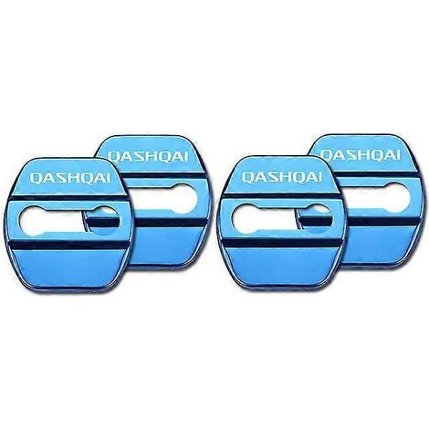 Lot de 4 caches de serrures de porte avec emblème, compatibles avec Nissan Nismo, Qashqai, Skyline et X-Trail. Accessoires en acier inoxydable pour voiture - Protection des serrures de porte - pour Qa (1/5)