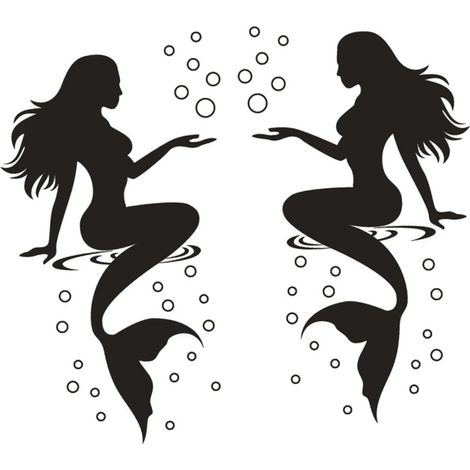 Stickers muraux sirène TOYANDONA lot de 2 pour la décoration (1/5)