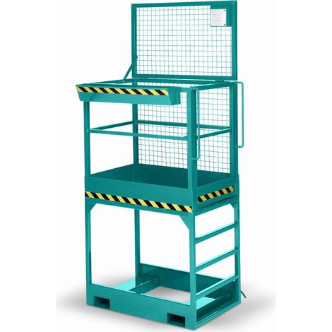 R+R Industrietechnik Arbeitskorb Typ RAK-High 1200x800x2910mm RAL 5018 Türkisblau (1/3)