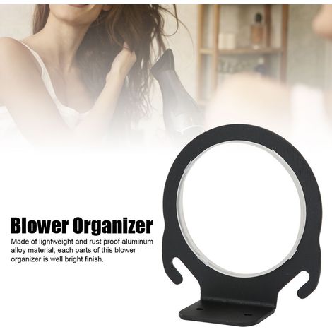 Support Sèche-Cheveux en Aluminium Brossé, Organisateur Mural Sans Perçage pour Souffleur, Léger, Accessoire de Fixation, Finition Noir Mat (9481BS) (1/5)