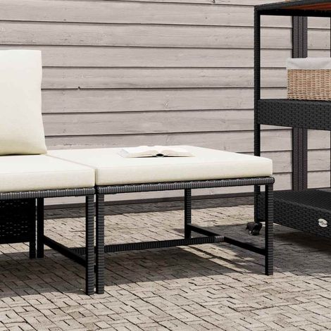 Maison Exclusive - Modular-Fußhocker mit Kissen Schwarz Poly Ratt