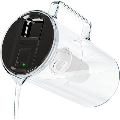 Carafe filtrante verre 3l avec compteur de changement de filtre, carafe avec cartouches filtrantes d'eau potable, carafe verre avec filtre eau charbon actif - Noir (1/5)