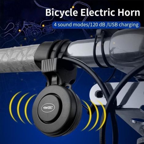 Campanello elettrico per bicicletta da 120 dB con clacson e allarme, 4 modalità (1/4)