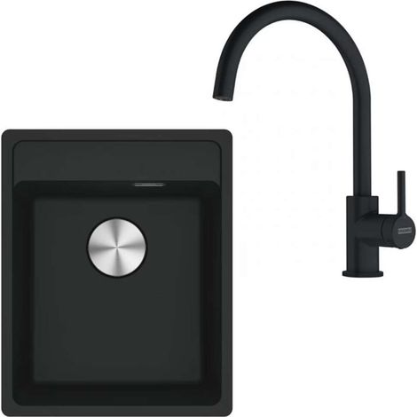 Franke Sets - Küchenset G273MČ, Fragranitspüle MRG 610-37 RTL und Armatur FC 6018.901, schwarz matt 114.0700.782