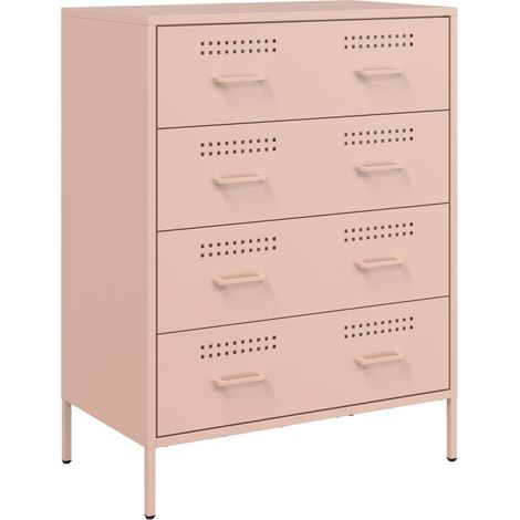 Maison La Vie - Buffet Salon Moderne - Meuble de rangement - rose 68x39x89 cm acier bu5019