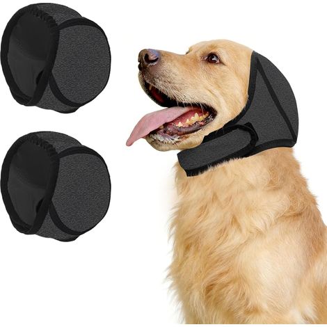 2Pcs Cache-Oreilles Chien, Cache-Oreille Anti-Secousses Capuche Apaisante Housses d'oreille de Protection du Bruit Chiens,Garder Chaud Protéger Contre Froid,Bain Natation (Gris, L) (1/5)