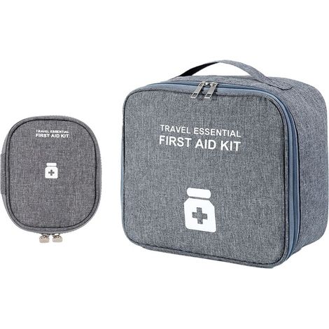 Leere Erste-Hilfe-Tasche – Tragbare medizinische Organizer-Tasche für Reisen, Auto und Zuhause – 2 Stück, große und kleine Größe (1/5)