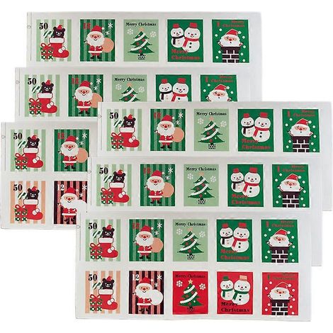 6 Bögen klassische Weihnachtsaufkleber, Weihnachtsstempel, Siegelaufkleber, farbige Dekorationsaufkleber für Bar, Hotel, KTV, Zuhause (1/3)