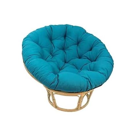 Fauteuil Papasan Rotin Naturel différent Coloris (Rotin Clair, Coussin Bleu) (1/2)