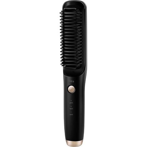 Brosse Lissante Électrique Sans pour Cheveux et Barbe, Peigne Chauffant Rechargeable, Noir