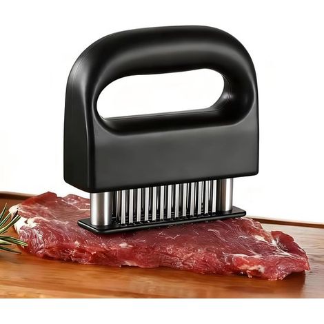 Attendrisseur à viande multi-aiguilles - Broyeur à viande - 48 aiguilles en acier inoxydable - Poignée antidérapante - Télescopique - Tendre et délicieux - Pour viande, steak, poulet, porc et poisson (1/5)