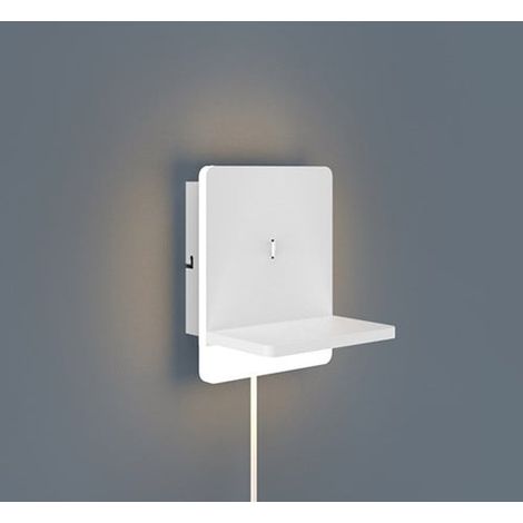LED Wandleuchte FAIRFIELD Weiß mit Stecker, Schalter & Ladefunktion, Höhe 20cm