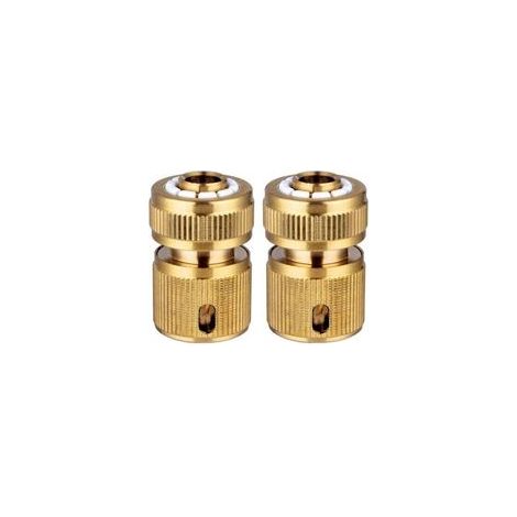 Ensemble de 2 raccords de réparation en laiton pour tuyau d'arrosage, raccords rapides pour tuyaux de 1/2 pouce, raccords d'extension rapides, adaptateur de robinet extensible (1/5)