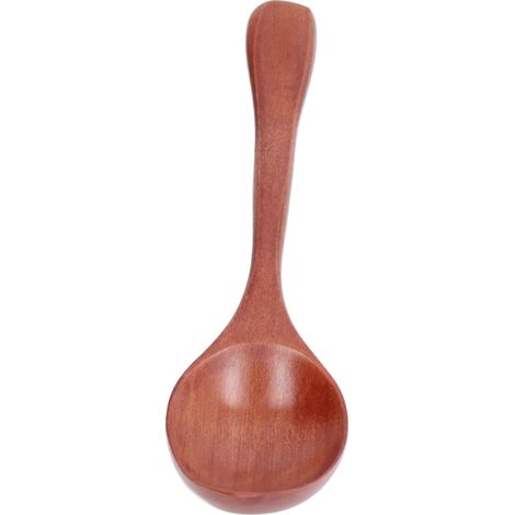 Cuillère en bois portable pour le riz, la soupe et les desserts - Idéale pour une utilisation à la maison et au bureau (1/5)