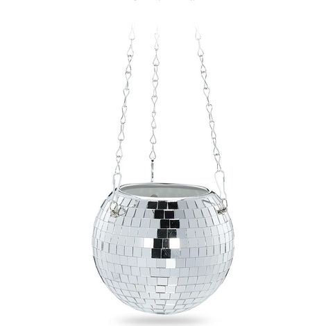 plantenpot, hangpot voor binnen, glas, H x Ø: 13 x 15 cm, hangende bloempot, zilver (1/5)