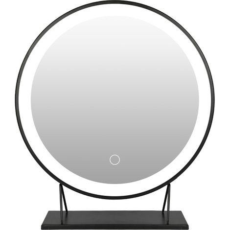 Miroir de Maquiallge Ø 50cm Miroir Électrique Lumineux Réglable LED Trois Couleurs Réglables (1/5)