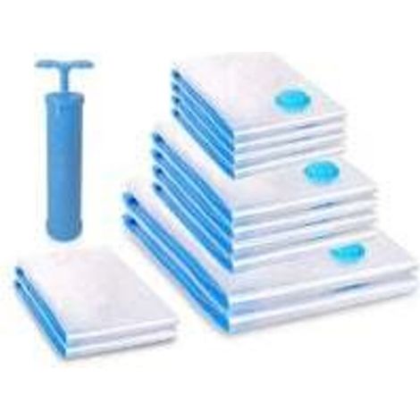 Lot de 8 sac de rangement sous vide aspirateur avec 1 pompe