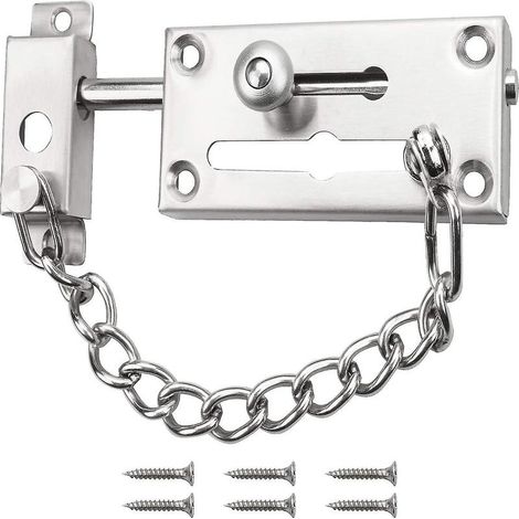 Sicherheitskette für Innentüren, Diebstahlsicherung, verschiebbare Edelstahl-Verriegelungskette, SX-AquaForge (1/3)