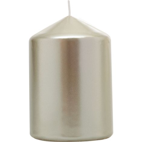 Kerze MagicHome Weihnachten, 7x10 cm, zylindrisch, Champagner, Metallic-Effekt (1/2)