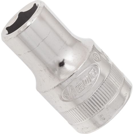 VIGOR Innenvierkant Antrieb 12,5 = 1/2 Zoll Steckschlüssel-Einsatz Außensechskant-Profil V2598N ∙ Vierkant hohl 12,5 mm (1/2 Zoll) ∙ Außen-Sechskant Profil ∙ 11 ∙ Gesamtlänge: 38 mm