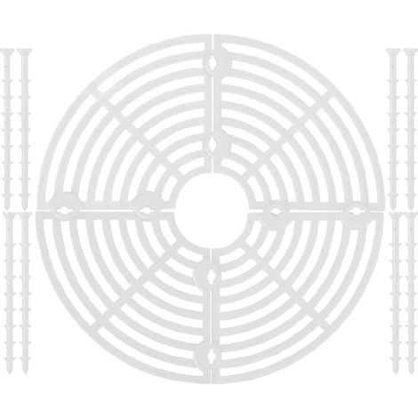 Grille multifonctionnelle pour pots de fleurs, réglable et résistante, pour jardin, cour ou balcon (blanc). (1/5)
