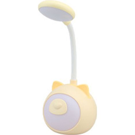 LED desk lamp for eye care, USB rechargeable, dimmable, adjustable color temperature, bedside reading lamp, study lamp, kitten, yellow (1/5)