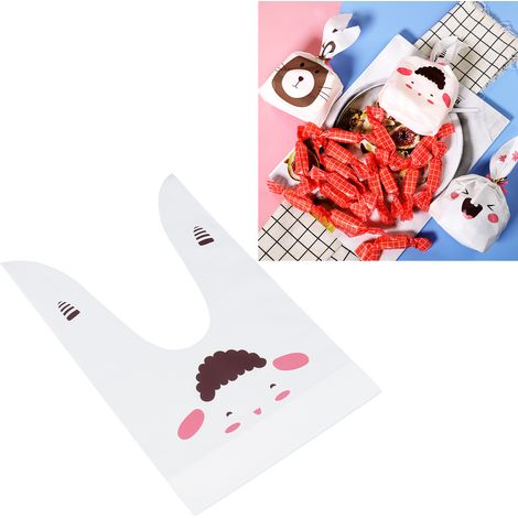 Geschenktüten, 50 Stück, aus EVA, mit langen Ösen, 23 x 13,5 cm, zum Verpacken von hausgemachtem Gebäck, lammfarben. (1/5)
