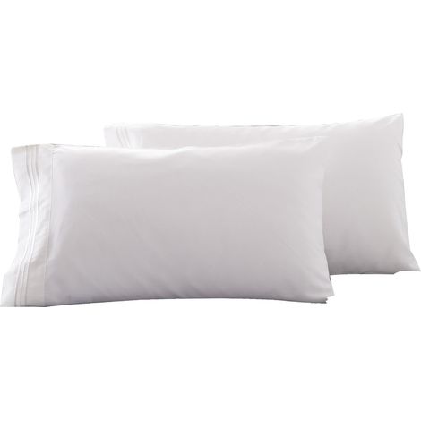 Paire de taies d'oreiller à rayures unies (2 pièces, 51 x 102 cm) (1/5)