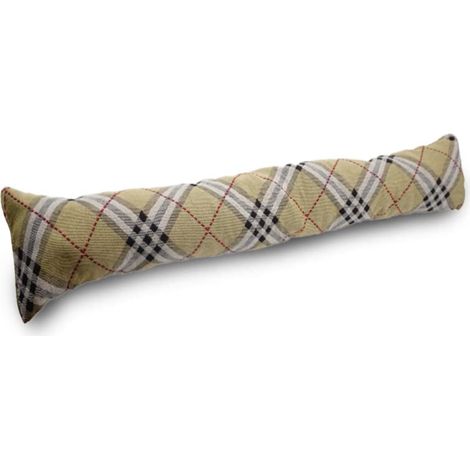 Paraspifferi per porte e finestre in stoffa tessuto poliestere - Paraspiffero sottoporta universale circa 740 gr con lunghezza 80 cm - (BEIGE SCOZZESE (1/4)
