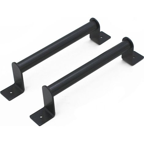 Set di 2 maniglie nere per porte, per cancelli in legno, casette da giardino, ante di armadi, con viti