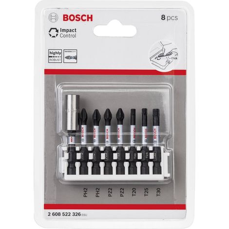 Bosch Set di punte di avvitamento nere 50 mm in acciaio S2