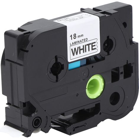 Ruban laminé noir sur blanc 18 mm pour étiqueteuse Brother TZe-241/641 PT-18Rz PT E300