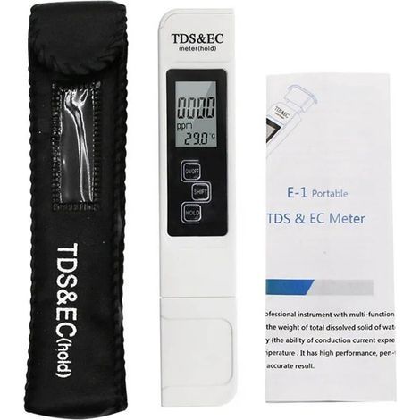Digitales Wasserqualitätsmessgerät mit TDS- und EC-Messung (Messbereich 0-9990), Temperaturmessgerät zur Bestimmung der Wasserreinheit und PPM-Messgerät. (1/4)