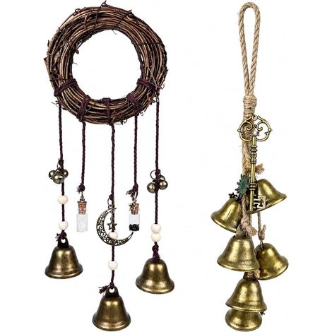 2 Pièces Carillon Sorcière Métal pour Exterieur, Vintage Carillons (1/5)