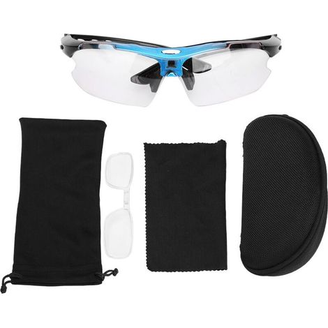 Lunettes de vélo photochromiques - Lunettes de pêche anti-vent pour VTT et sports extérieurs avec verres bleus (1/5)
