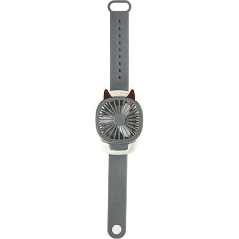 1 Ventilateur de poignet, 3 vitesses, USB rechargeable, LED multicolore, détachable 360°, pour bureau voyage camping (1/5)