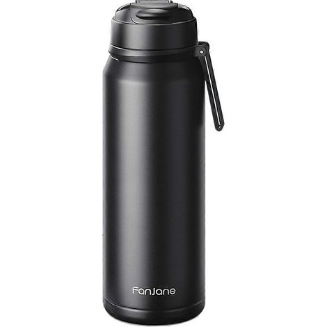 FANJANE Isolierte Edelstahl-Trinkflasche mit Strohhalm und Tragegriff, auslaufsicher, spülmaschinenfest, Wintersonnenwende-Sonderedition B (1/5)
