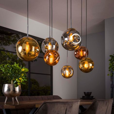 Luminaire suspension design en verre 7 lampes LAURA (1/5)