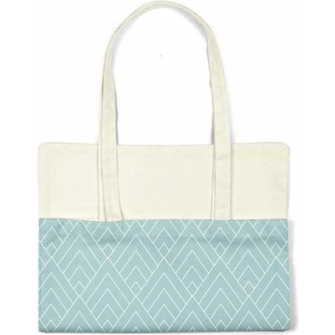 Sac Shopping - Coton - Bleu - Anses Longues Porté Épaule - 70 x 34 x 1 cm - 1 Pièce (1/4)