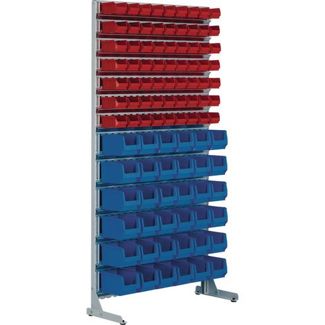Estante de pie uno.H2010xB1010xT400mm 63xMK5 rojo,36xMK4 azul gris claro (1/2)