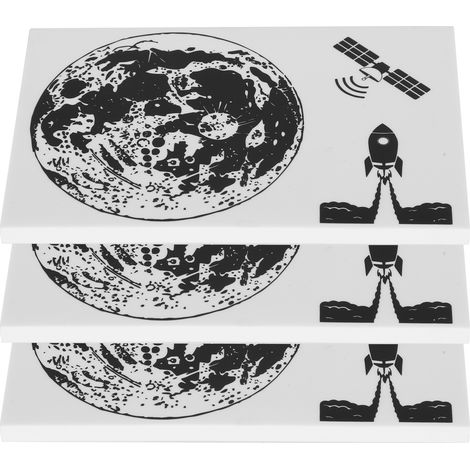 Tampon en Caoutchouc TPR 3 Pièces Motif Lunaire Transparent pour Gravure DIY (1/5)