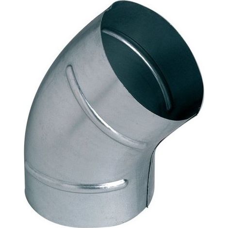 Coude 45° galva diamètre 100 mm - C 45° 100 ALDES - 11093388 Coude en acier galva pour le changement de direction de réseau de distribution de l'air à 45 degrés. Diamètre 100 mm (1/3)
