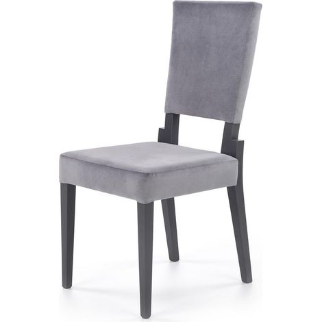 Chaise avec pieds en bois gris et tissu gris Cox II (1/2)