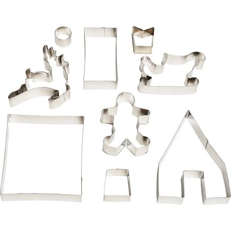 Kit 9 emporte-pièces Noël 3D bonhomme traineau cerf maison (1/5)