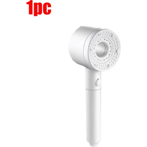 (Blanc, 1 pièce) Pommeau de douche réglable 5 jets, grand débit, filtre, mitigeur haute pression pour économies d'eau, accessoires de salle de bain (1/5)