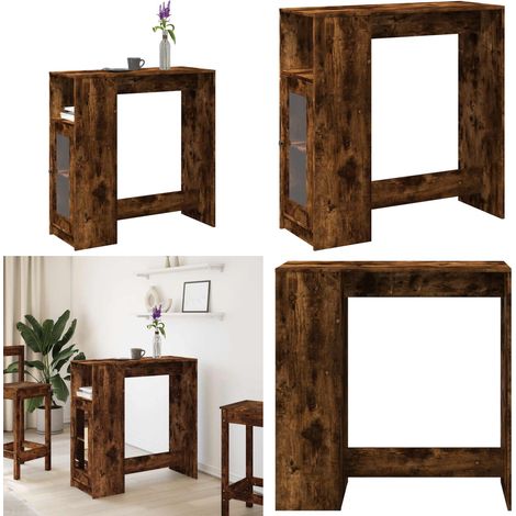 vidaXL Bartisch mit Regal Räuchereiche 101x40x103,5 cm Holzwerkstoff (1/5)