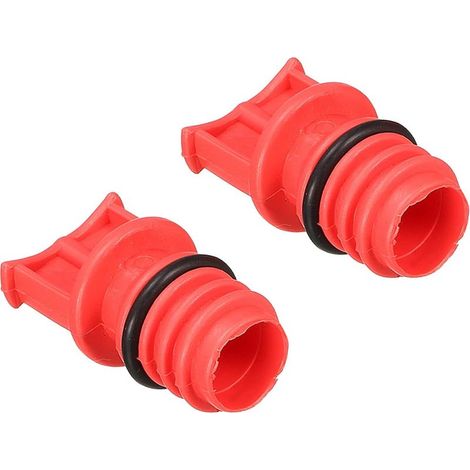 Stück – Kompressorentlüftung – Ölverschlusskappe – 18-mm-Außengewinde, robuster Kunststoff für die Druckluftwartung, rot, 4 x 2,4 cm (1/5)