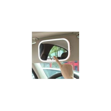 Miroir de pare-soleil de voiture universel Dimmable LED Miroir de maquillage de voiture Lumière LED Rétroviseur intérieur automobile avec lumière LED, Espagne, Rose pratique (1/5)