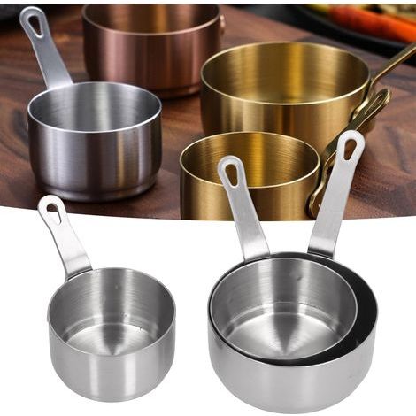 3-Piece Stainless Steel Sauce Bowls with Handles for Condiments, Ketchup, Appetizers - Silver (1/5)